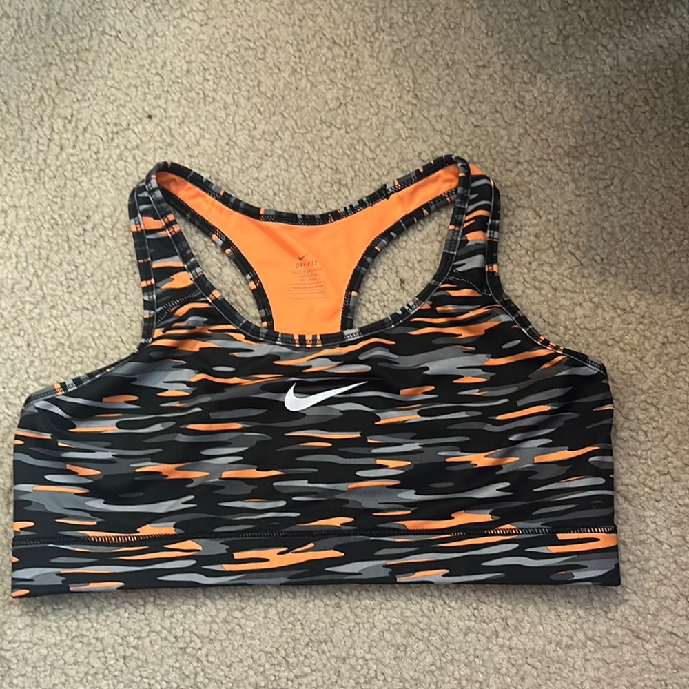 Nike Orange and Black Dynamic Sports Bra